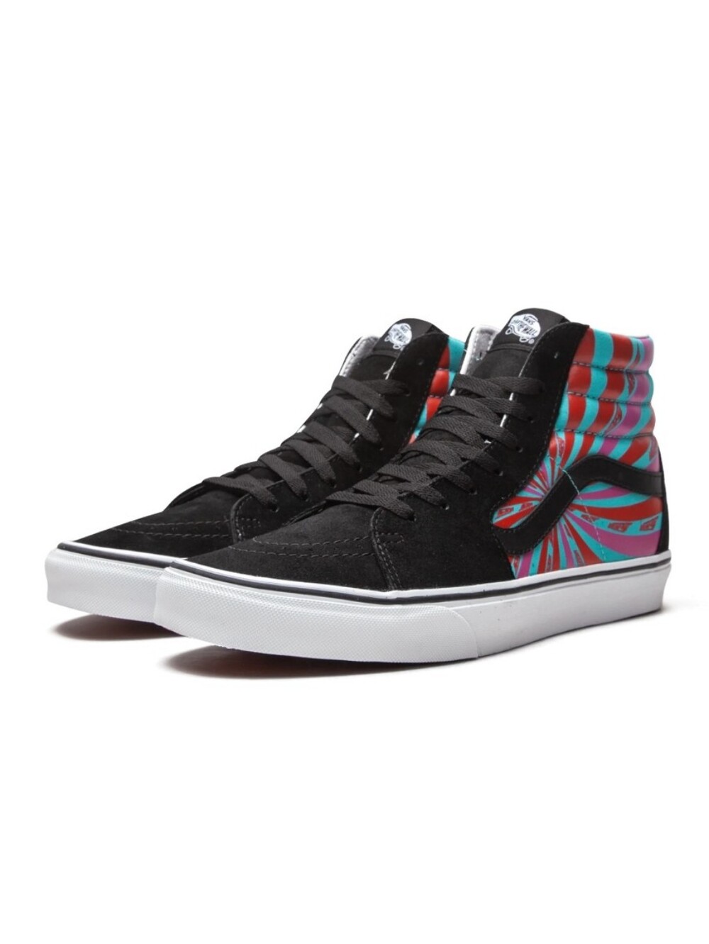 Vans Retro Mart Black High-Top Sneakers with Teal and Red Graphic Panels